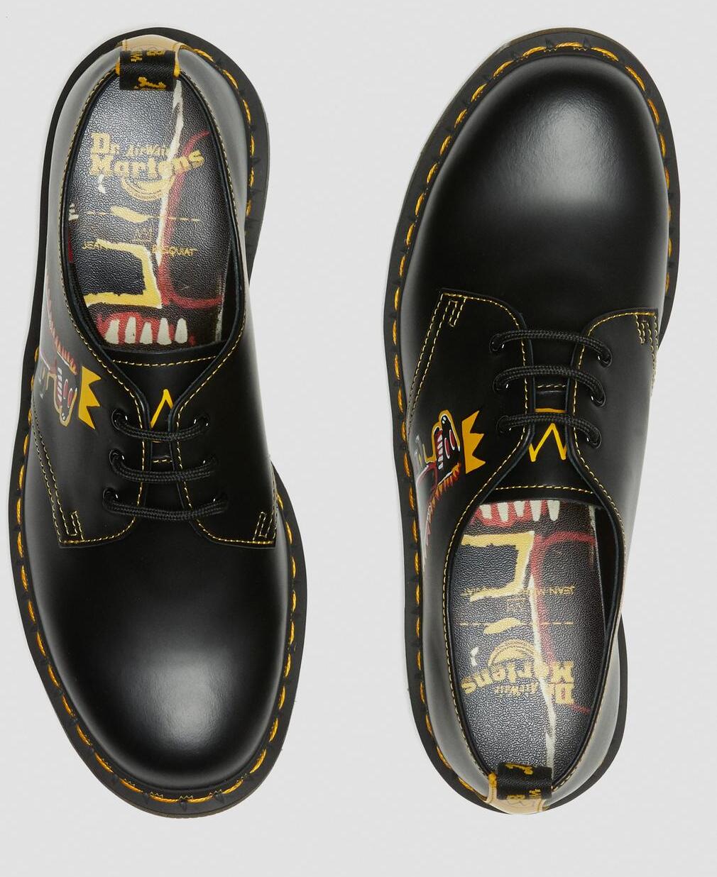 Dr. Martens 1461 Basquiat Leather Oxford Shoes Black Smooth