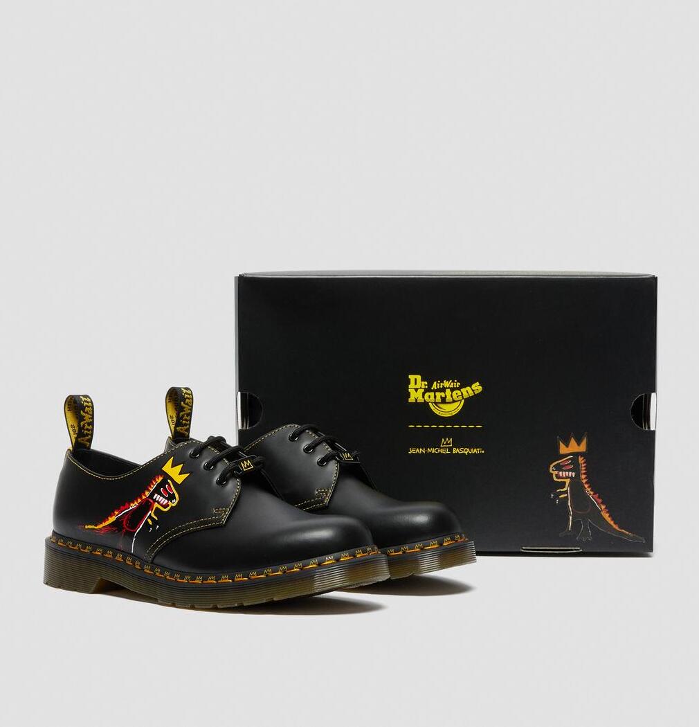 Dr. Martens 1461 Basquiat Leather Oxford Shoes Black Smooth