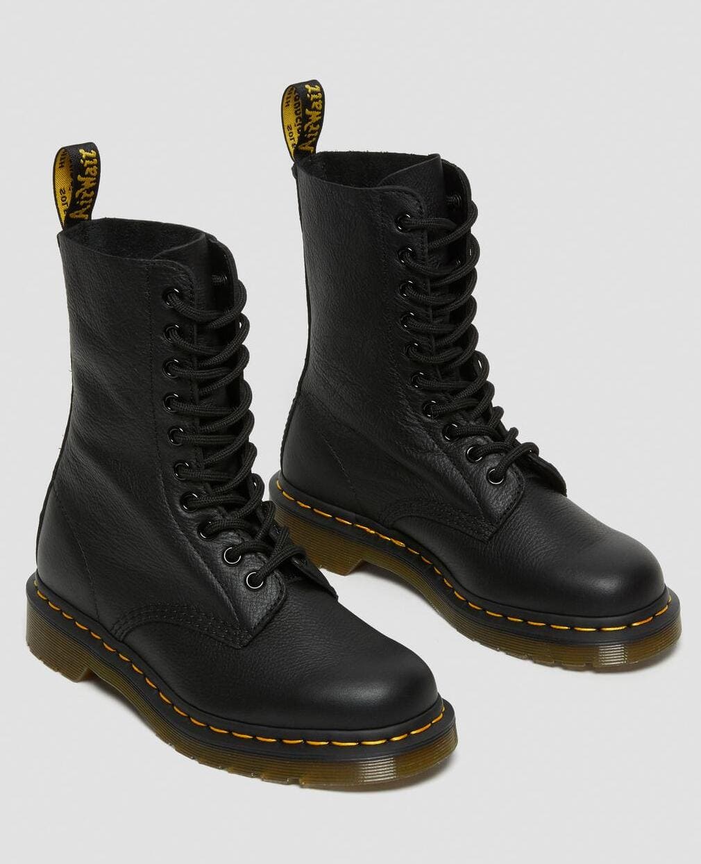Dr. Martens 1490 Virginia Leather Mid Calf Boots Black