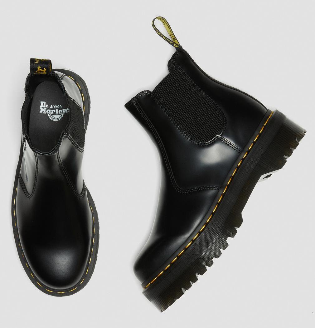 Dr. Martens 2976 Polished Smooth Platform Chelsea Boots Black