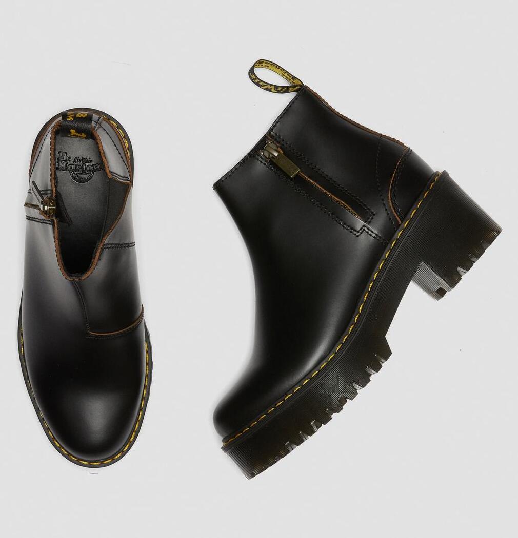 Dr. Martens Rometty II Vintage Smooth Leather Boots Black