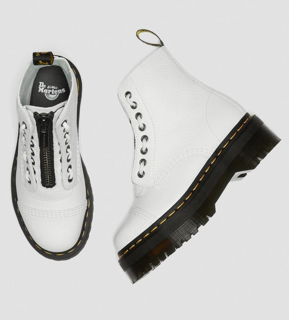 Dr. Martens Sinclair Leather Platform Boots White Milled Nappa