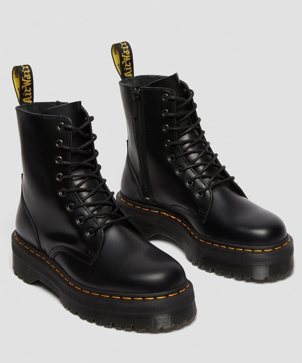 Dr. Martens Jadon Polished Smooth Leather Platform Boots Black