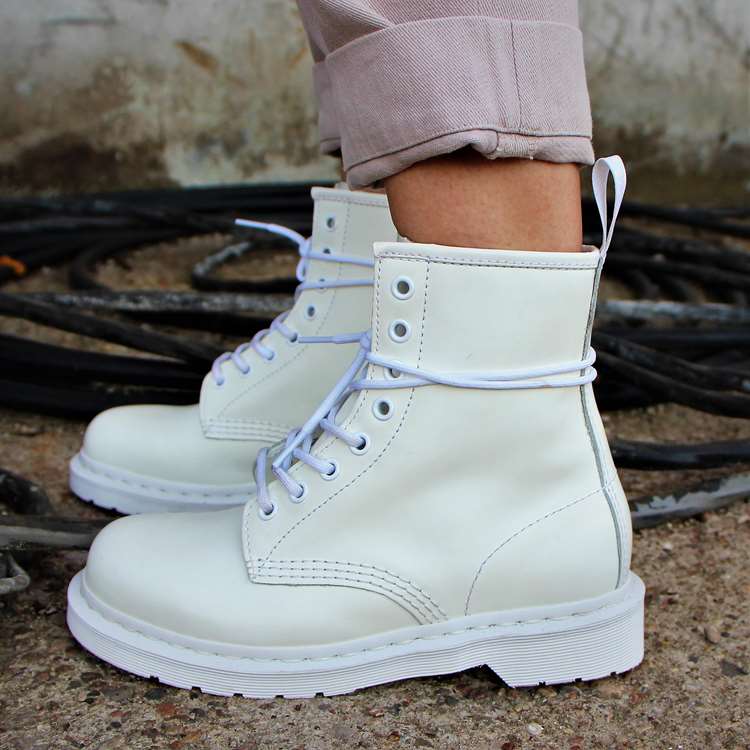 Dr. Martens 1460 Mono Smooth Leather Lace Up Boots White