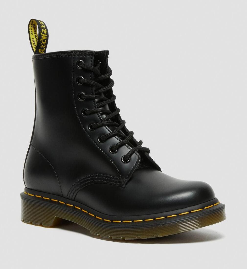 Dr. Martens 1460 W Smooth Leather Lace Up Boots Black
