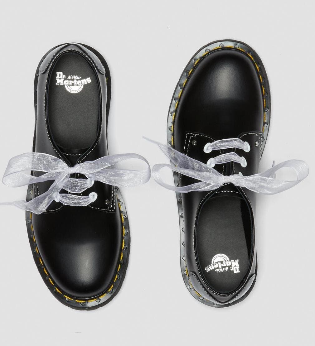 Dr. Martens 1461 Hearts Smooth & Patent Leather Oxford Shoes Black