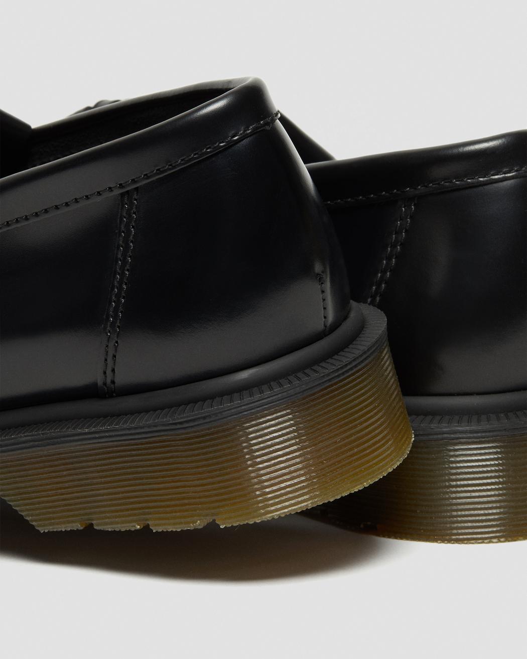 Dr. Martens Adrian Polished Smooth Leather Tassle Loafers Black
