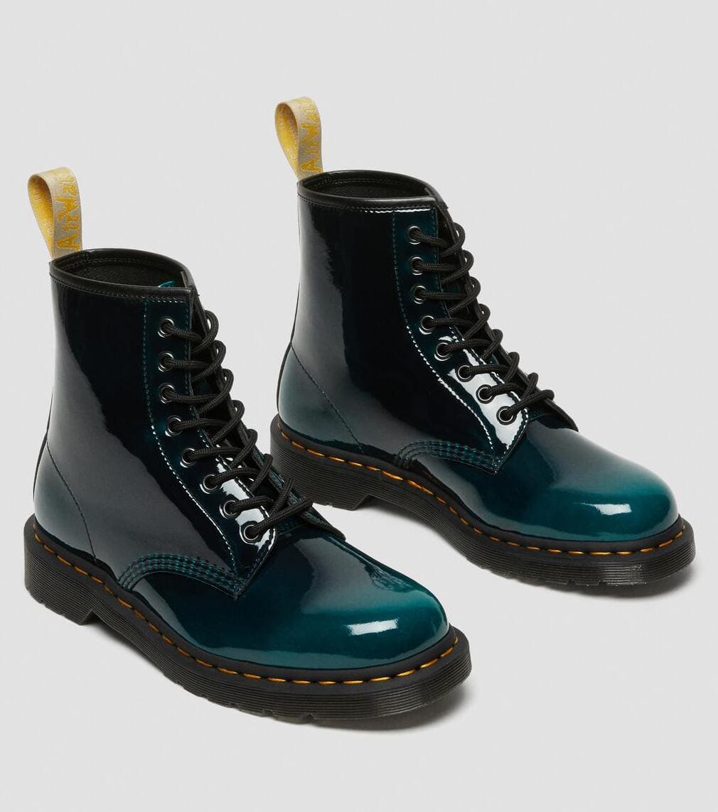 Dr. Martens Vegan 1460 Lace Up Boots Black Gloss Pull Up