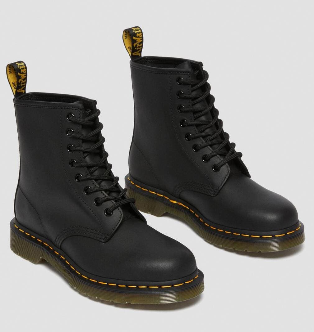 Dr. Martens 1460 Greasy Leather Lace Up Boots Black
