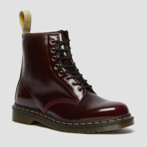 Dr. Martens Vegan 1460 Oxford Rub Off Lace Up Boots Cherry Red фото