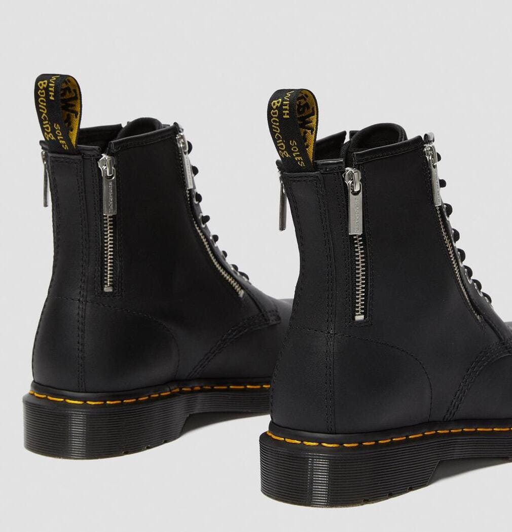 Dr. Martens 1460 Zip Nappa Leather Lace Up Boots Black