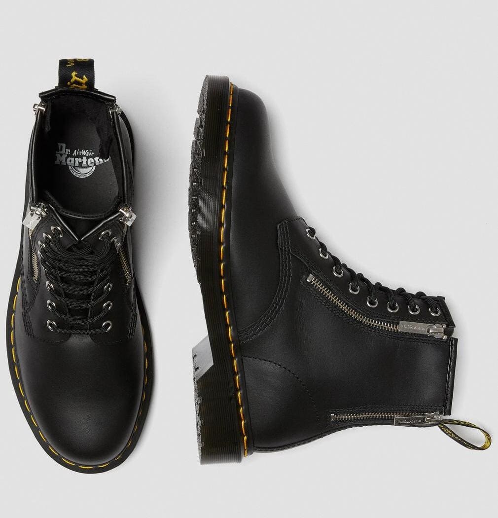 Dr. Martens 1460 Zip Nappa Leather Lace Up Boots Black