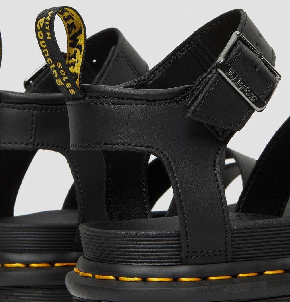 Dr. Martens Blaire Hydro Leather Gladiator Sandals Black