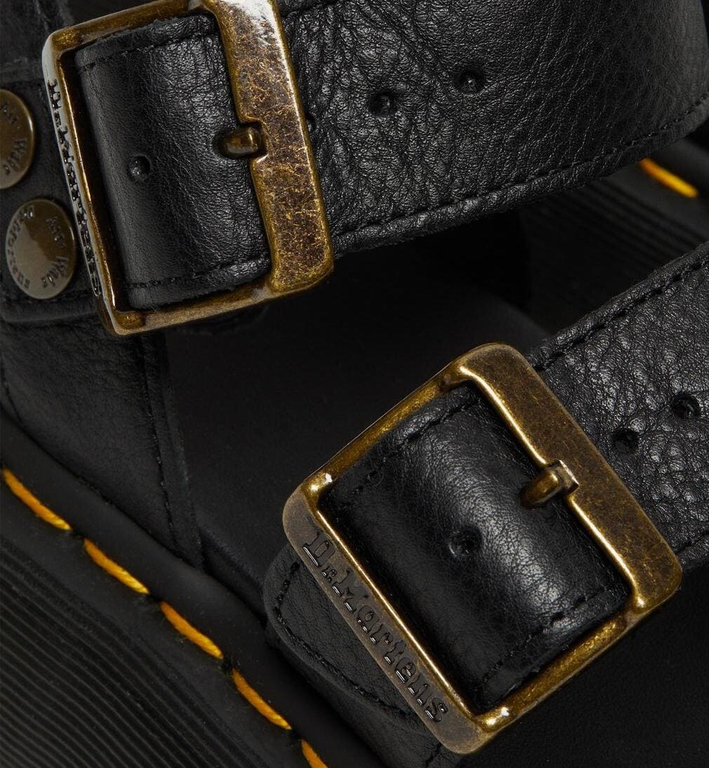 Dr. Martens Gryphon Platform Pisa Leather Gladiator Sandals Black