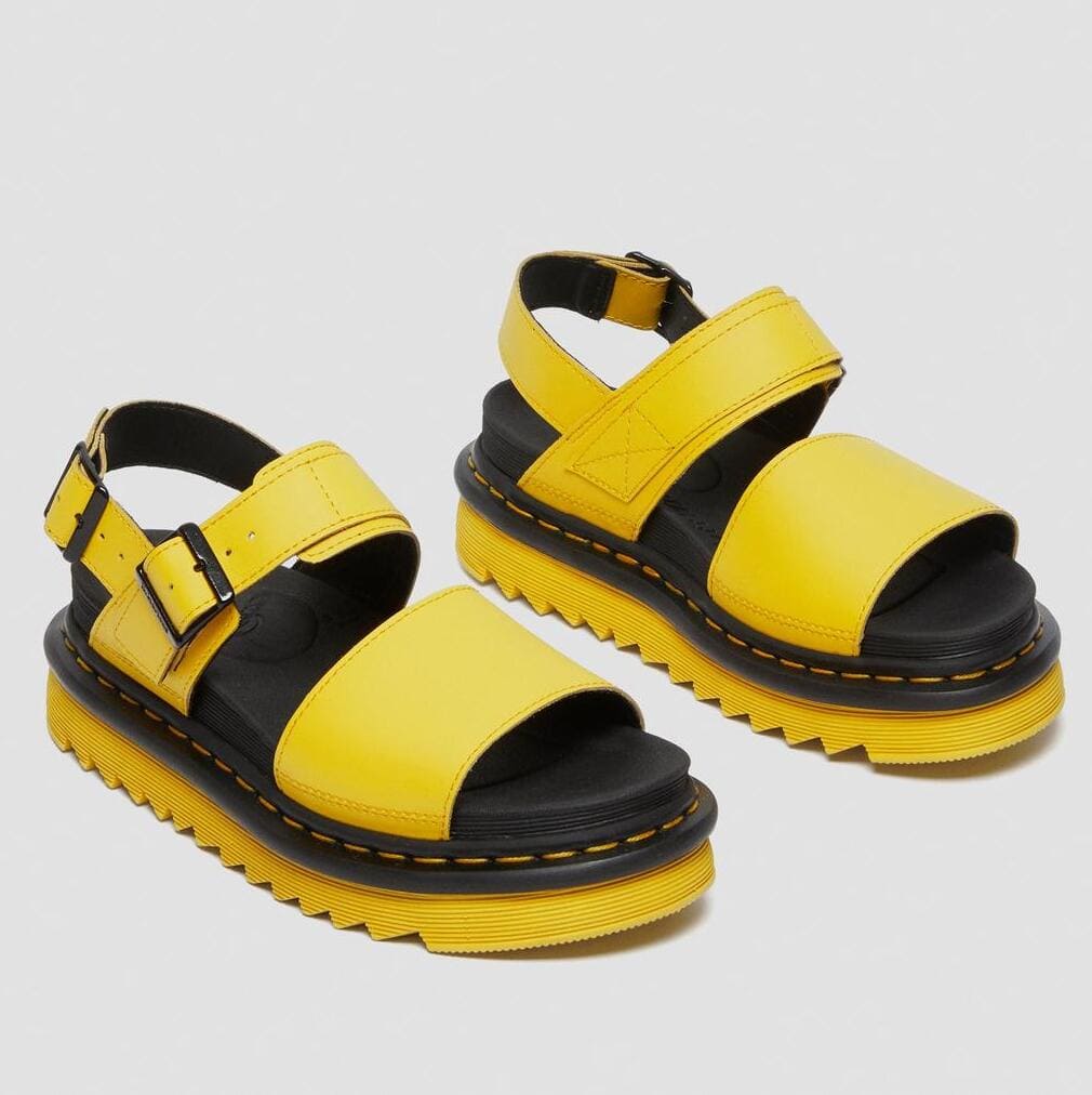 Dr. Martens Voss Hydro Leather Strap Sandals DMS Yellow