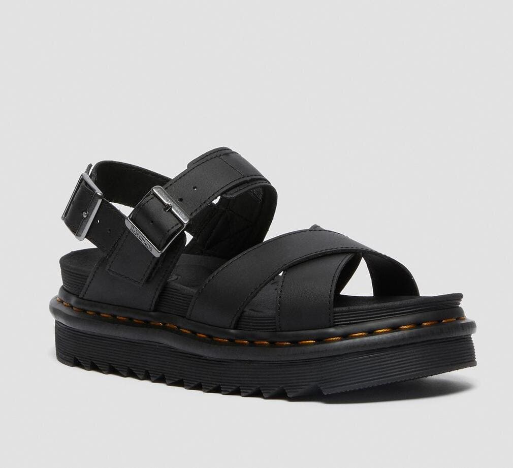 Dr. Martens Voss II Hydro Leather Strap Sandals Black