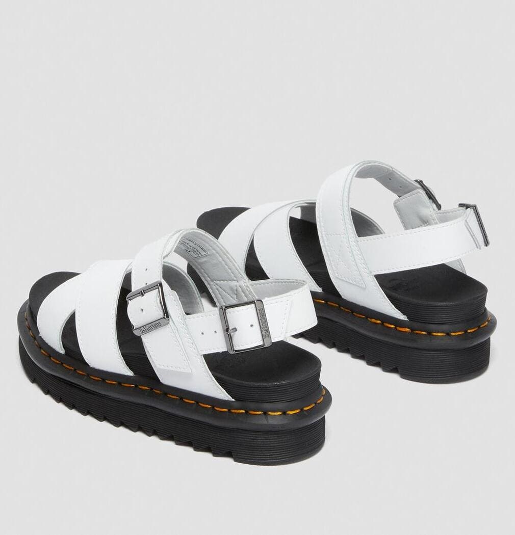 Dr. Martens Voss II Hydro Leather Strap Sandals White