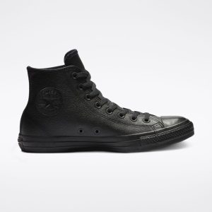 Converse Chuck Taylor All Star High Top Leather Black Mono фото