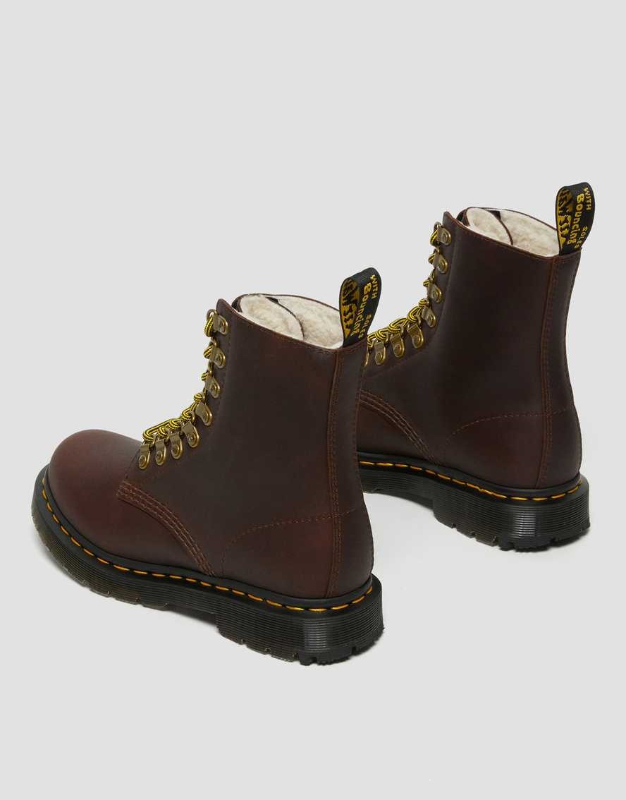 Dr. Martens 1460 Pascal Wintergrip Leather Ankle Boots Dark Brown Snowplow