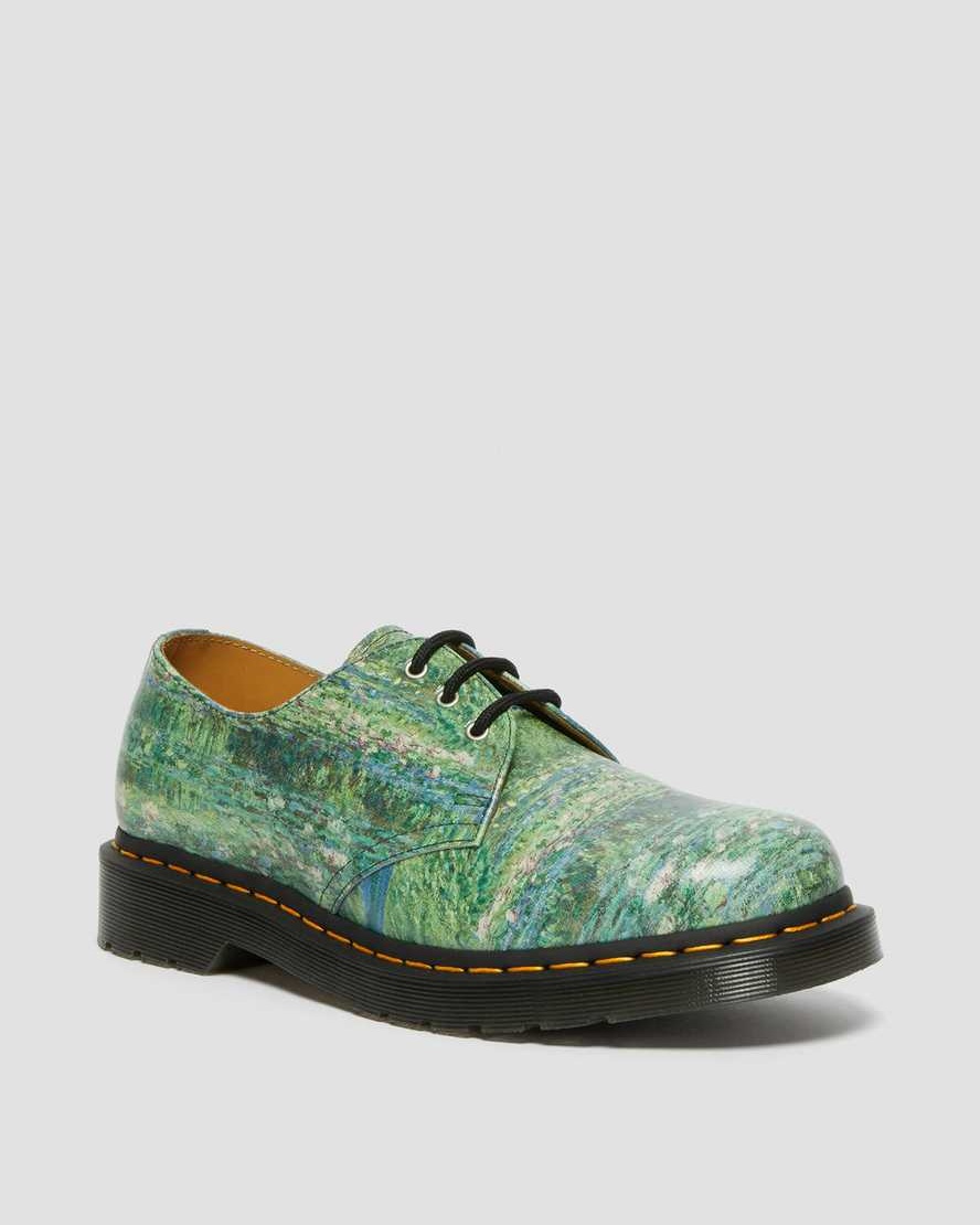 Dr. Martens 1461 The National Gallery Monet Oxford Shoes Green Phantom Floral Shadow Backhand