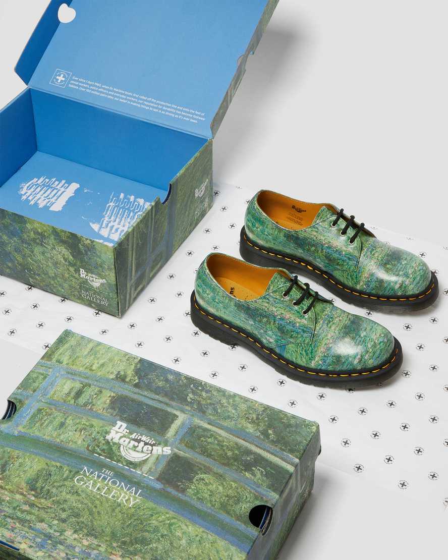 Dr. Martens 1461 The National Gallery Monet Oxford Shoes Green Phantom Floral Shadow Backhand