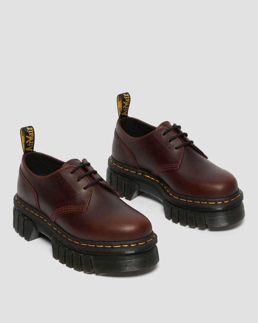 Dr. Martens Audrick Brando Leather Platform Shoes Brown