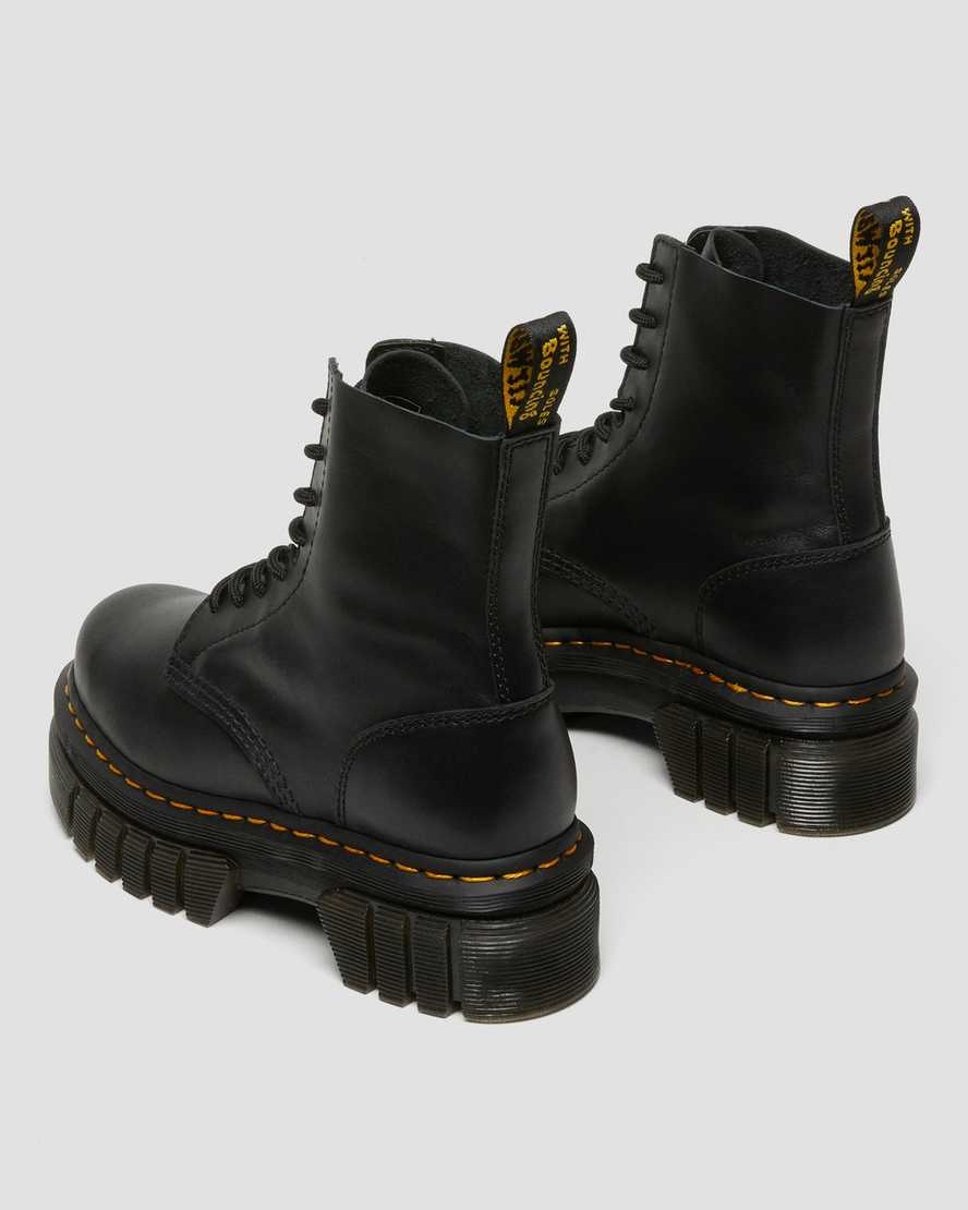 Dr. Martens Audrick Nappa Lux Leather Platform Ankle Boots Black