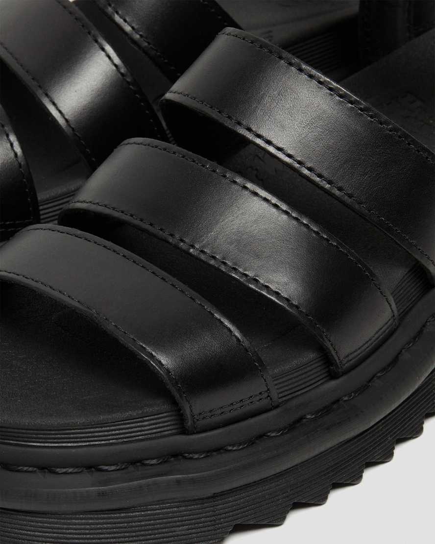 Dr. Martens Blaire Women's Brando Leather Strap Sandals Black