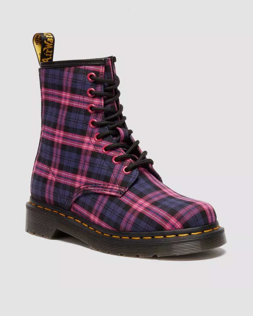 Dr.-Martens-1460-Tartan-Lace-Up-Boots-Pink-Multi-41969650 Dr. Martens 1460 Tartan Lace Up Boots Pink Multi — изображение 1
